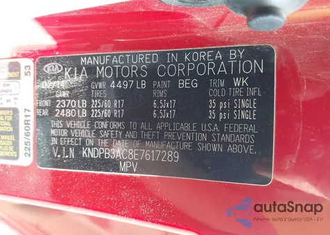 2014 Kia Sportage Lx z USA, uszkodzony, nr VIN KNDPB3AC8E7617289